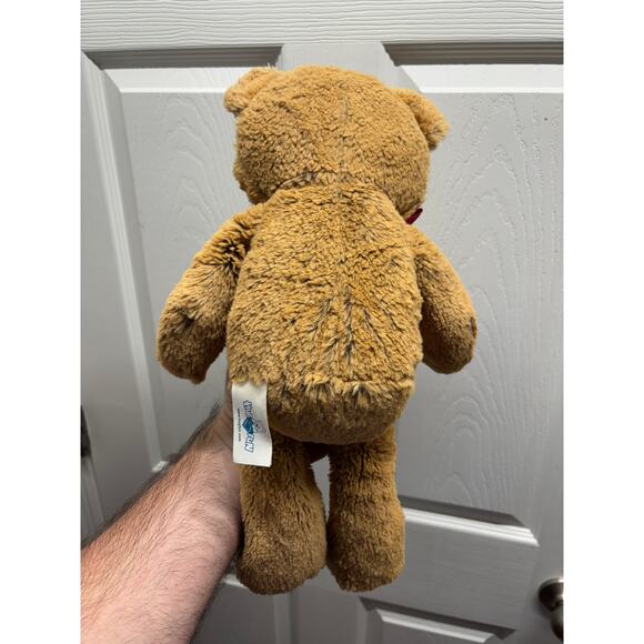 Hug Fun Brown Bear 17” Plush Stuffed Animal Red Bow Floppy Two Tone Super Soft - Picture 3 of 8